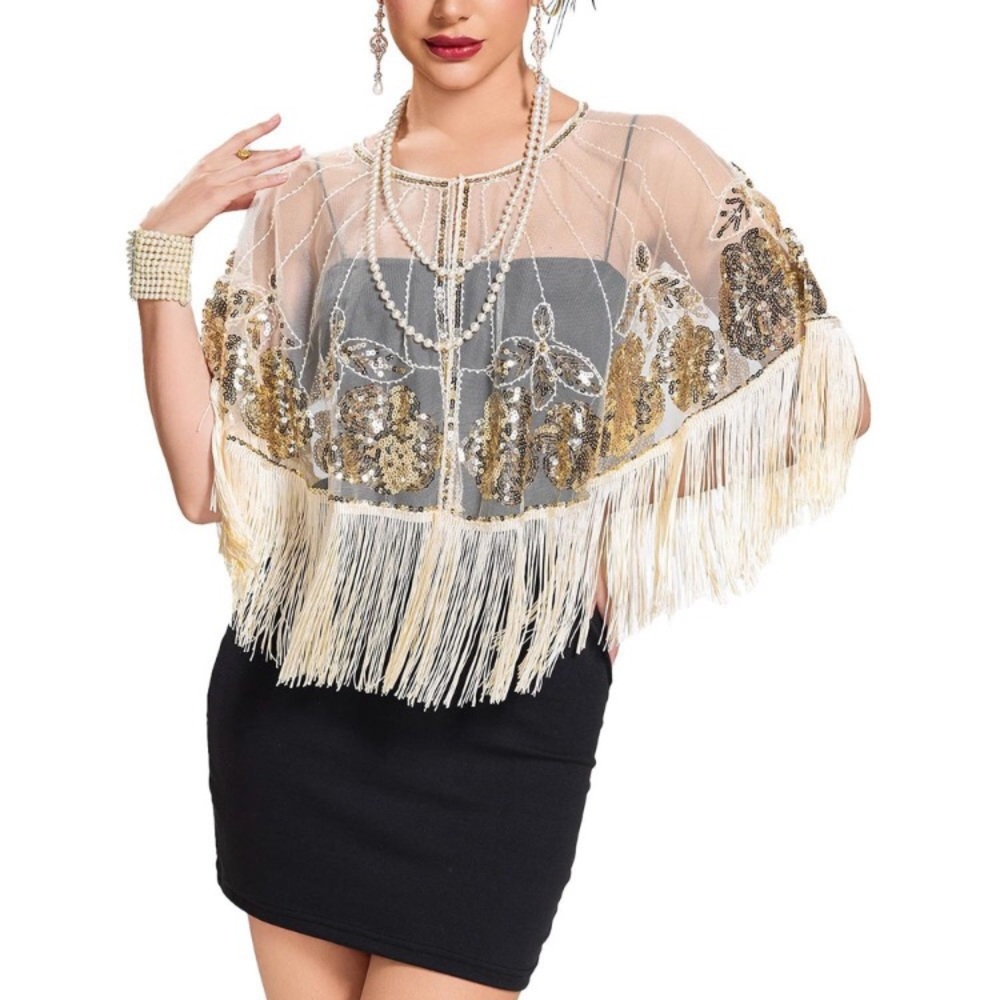 Women's 1920s Shawl Wraps,sequin Beaded Flapper Evening Shawls For Women🐋